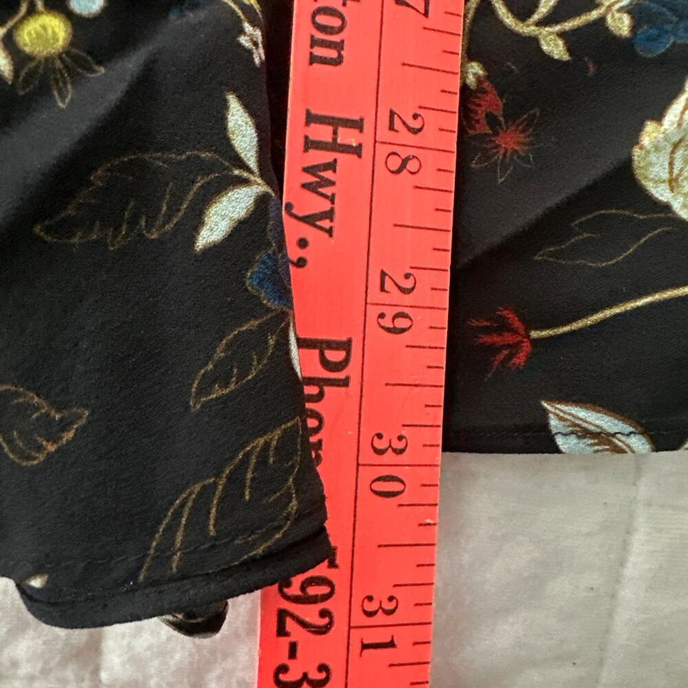 ALC Dress 2 Black Floral Silk Reid Fit Flare Dark Romantic Coquette - Picture 8 of 8